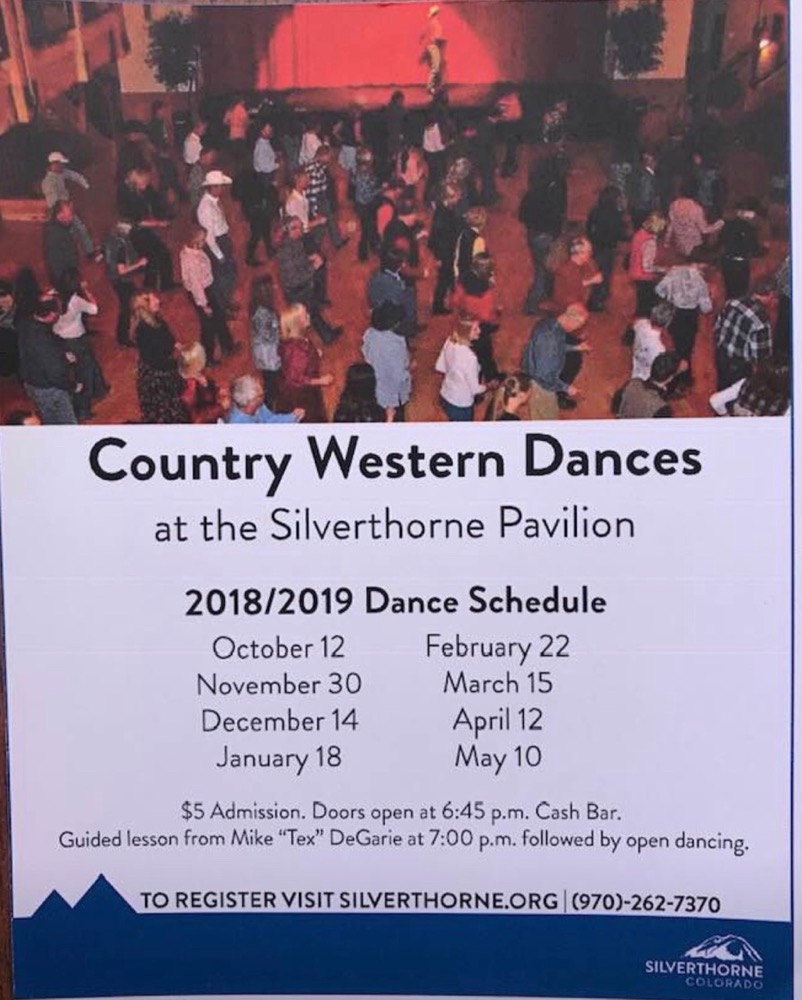 Silverthorne Country Dance schedule as of 10/22/18