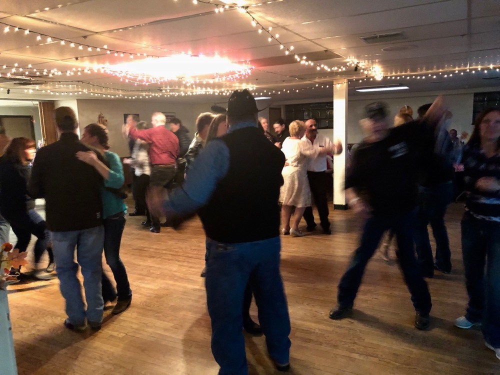 Everyone having a great time dancing at the Elks Lodge