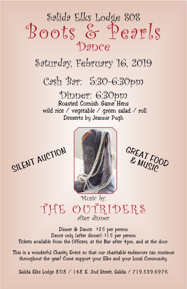 Boots & Pearls, Salida Elks Lodge