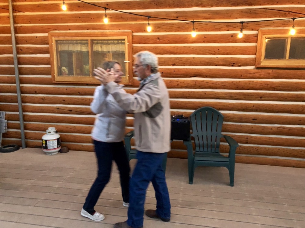 Ron & Marge cuttin' a rug. Or a deck. Whatever.